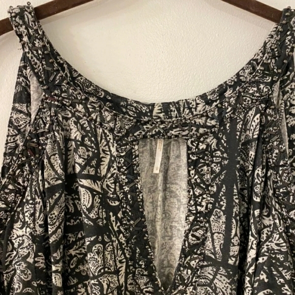 Free People black/white Printed blouse - Picture 4 of 5
